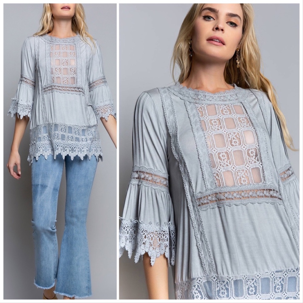 POL Victorian Windowpane Feminine Top - Picture 12 of 16